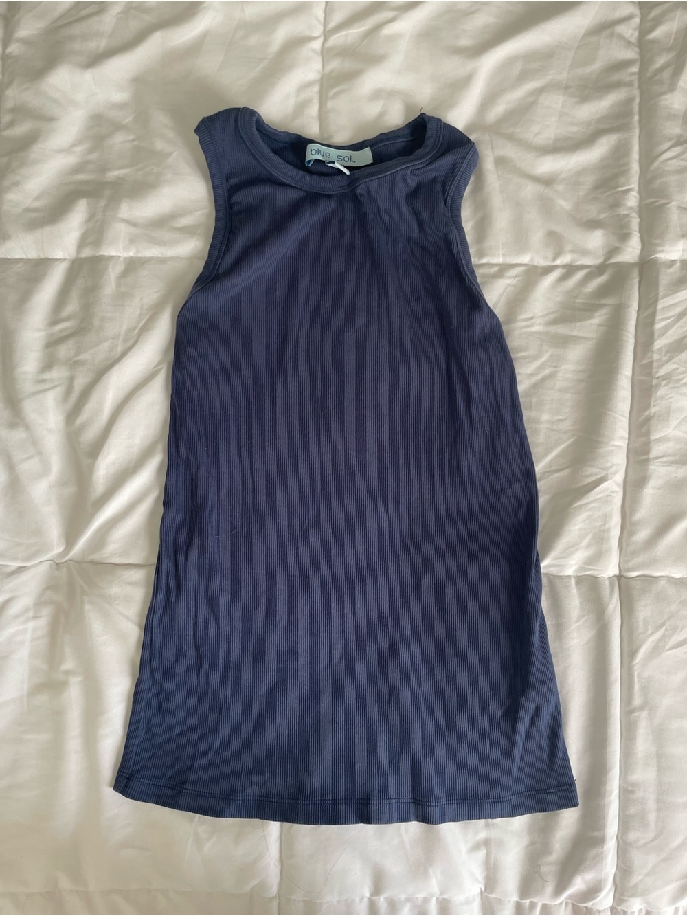 Blue Sol Navy Ribbed Tank - Sleeveless Women’s Top